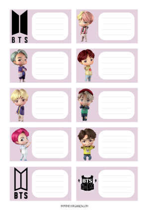 Etiquetas Escolares Bts Dibujos